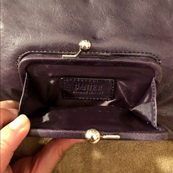 Genuine Leather Clutch Purse - Plum - Picture 4 of 5